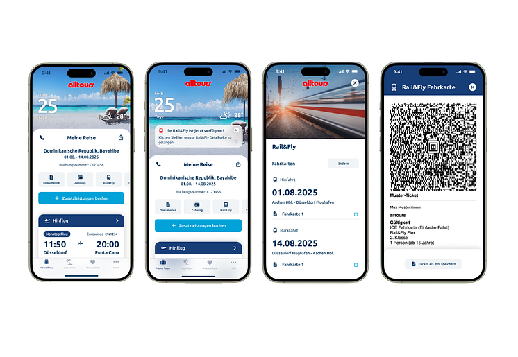 alltours App mit Rail&Fly