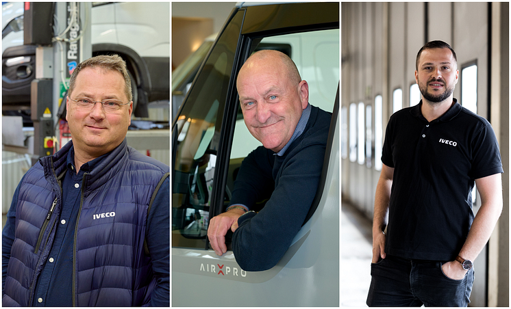 IVECO site managers Joakim Mattsson, Bengt Petersson och Anel Mujic