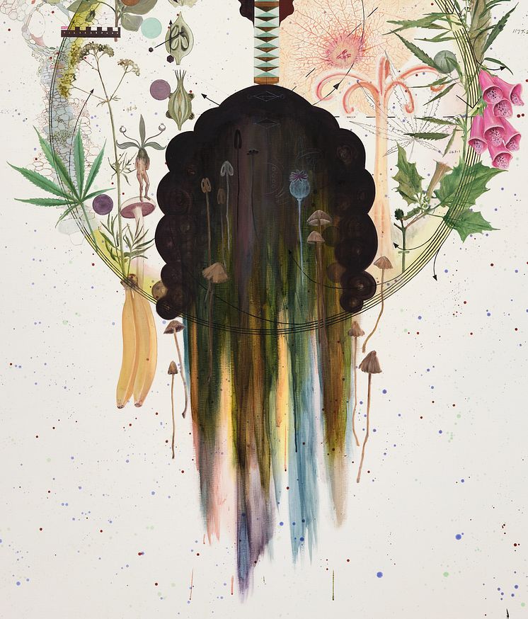 ChristineÖdlund_Psychedelic Botanist III (Carl Linnaeus) (detalj), 2022 Firestorm Foundation