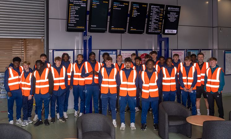 Luton Town players participated in a community day at Luton Airport Parkway