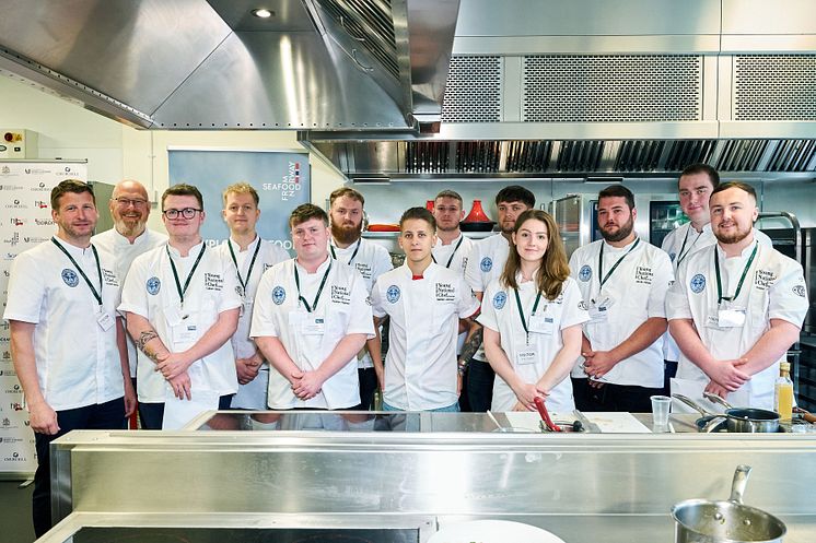 Chefs Russell Bateman and Simon Hulstone with the finalists of the YNCOTY competiton .jpg