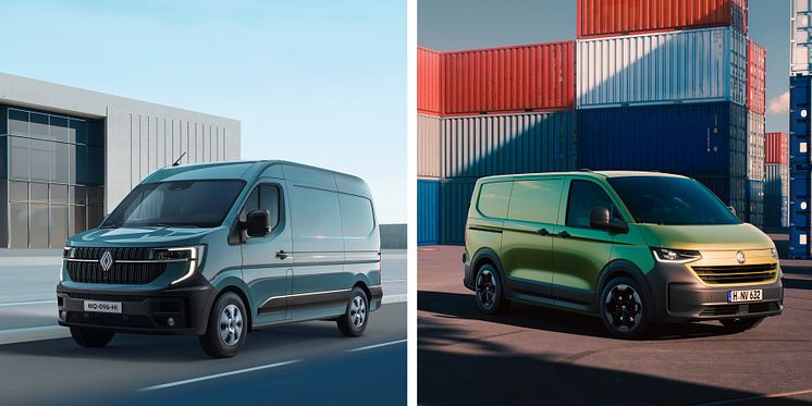 Renault Master E-tech och VW eTransporter