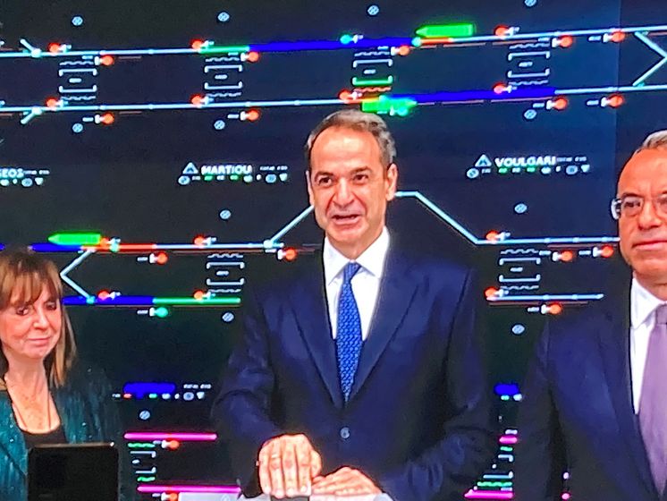 Greek PM launches first metro.jpg