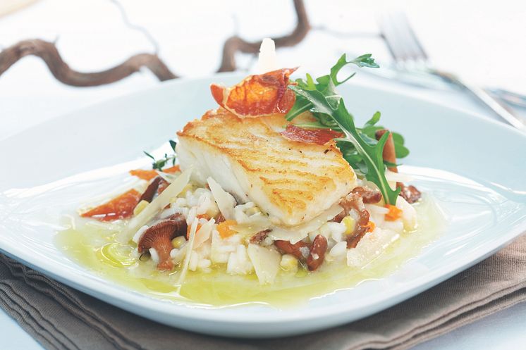 Norden trifft Süden_Skreifilet  auf Risotto