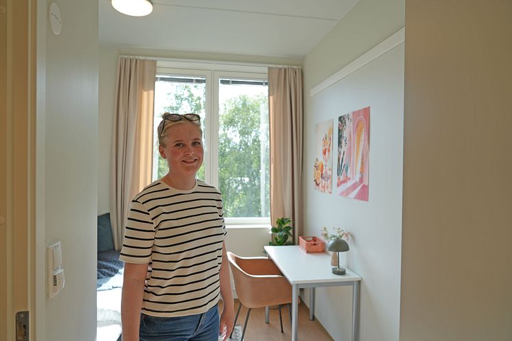 Benedicte er en av studentene som var på visning av nye studentboliger i Nydalen.