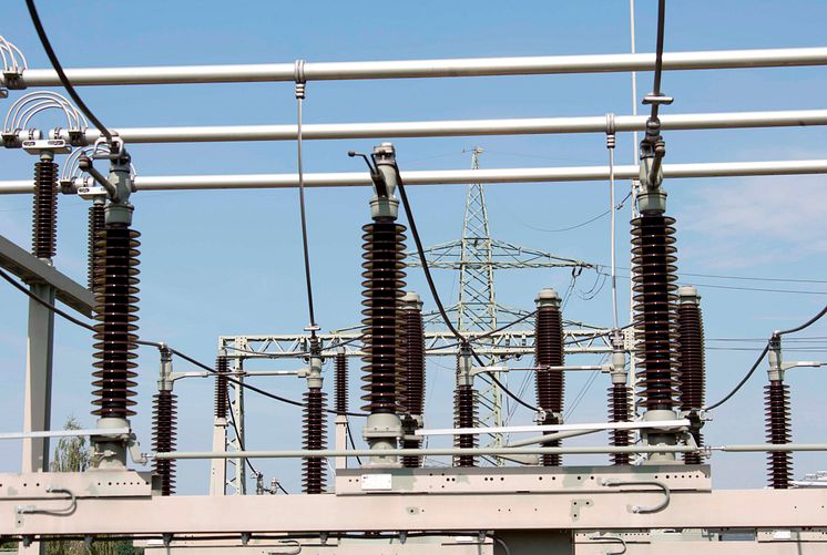 110-kV-Schaltanlage auf dem Gelände des Umspannwerks in Grabenstätt