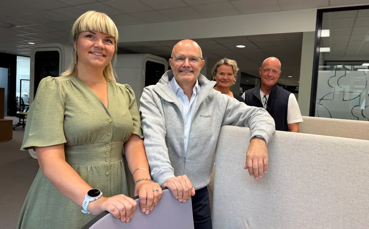 Anette Gjestemoen og Kolbjørn Stuvebakken i ProsjektA og Trine Maren Skott-Myhre og Kolbjørn Stuvebakken i Kontorhuset.