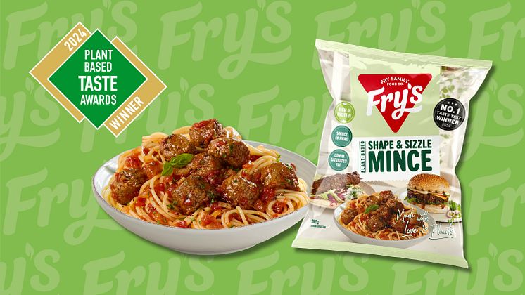 Fry's Shape & Sizzle Mince wins Best Plant-Based Mince in the Plant-Based Taste Awards LANDSCAPE