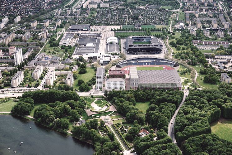 Stadionområdet fågelvy