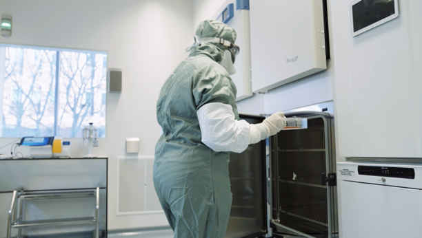 Anocca technician in GMP facility