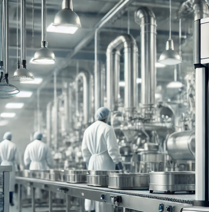 A modern food production facility with a focus on hygiene and product quality.png