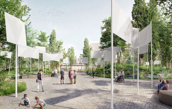 Freiheits- und Einheitsdenkmal in Leipzig - Siegerentwurf "Banner, Fahnen, Transparente"