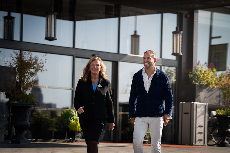 Pia Djupmark, vd Grand Hôtel Stockholm och Andreas Grape, vd Nordic Angels
