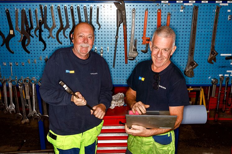 Jan och Leo Jörgensen i verkstaden
