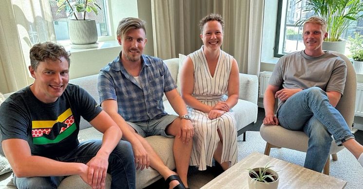 Travalytics-teamet – Joakim Fors, Jakob Folkesson, Anna Clark och Michal Stypa