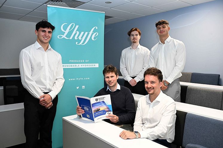 Northumbria University Business Clinic students with Boris Davis, UK Business Lead at Lhyfe.