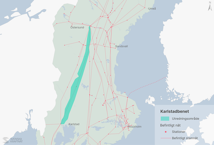 46 mil ny ledning mellan Karlstad och Östersund. Svenska kraftnät.png