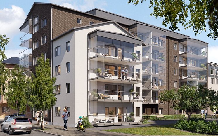 Brf Arken i Umeå gatuvy