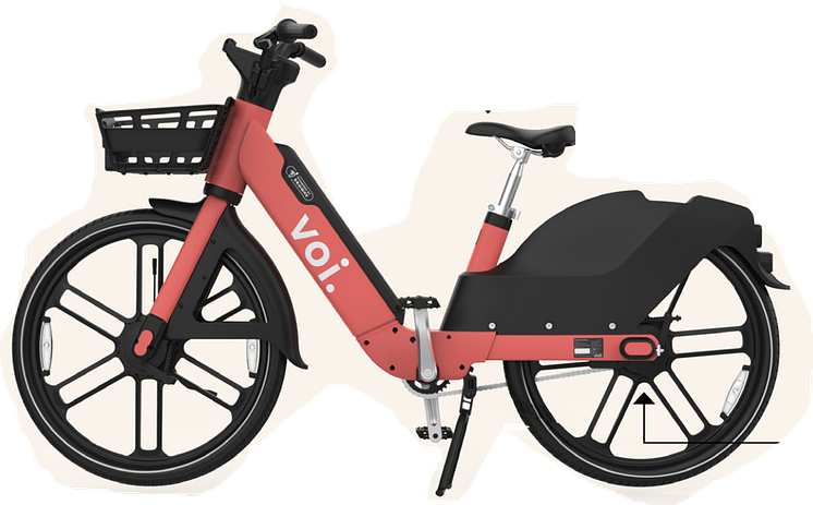 Elcykel som mobilitetsföretaget Voi har fått tillstånd att placera ut 500 stycken av i Göteborg fr o m 250401 Bild Voi.png