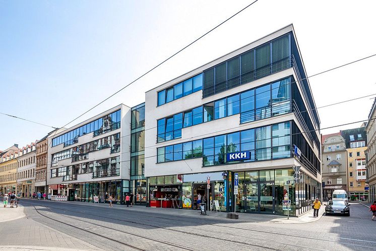Das Bürogebäude in der Große Steinstraße 82 in Halle (Saale)
