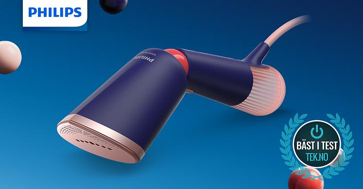 Philips handhållna steamer 5000 Series med Bäst i test loggan från Tek.no