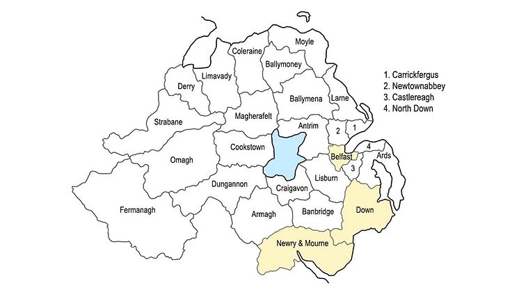 Northern Ireland - area map