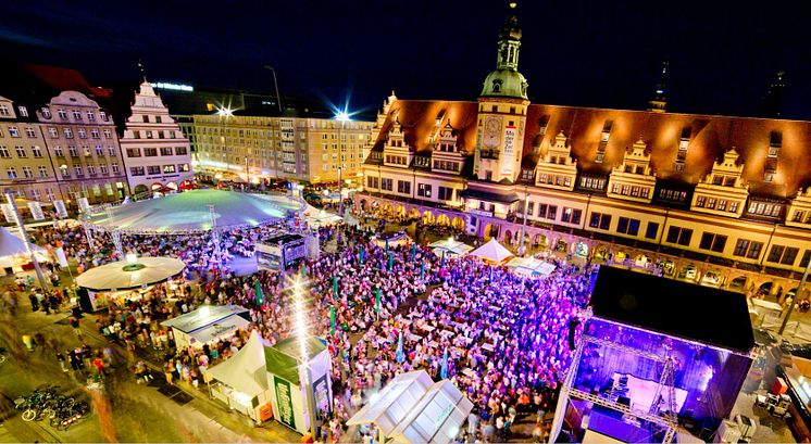 Leipziger Stadtfest - Blick auf den Markt zum Alten Rathaus 