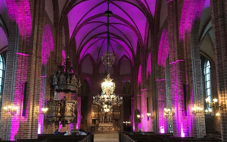 Interiört foto från St:a Maria kyrka i Helsingborg.
