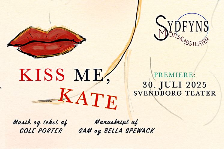 Launch grafik postkort Kiss Me Kate Sydfyns Morskabsteater postkort.jpg