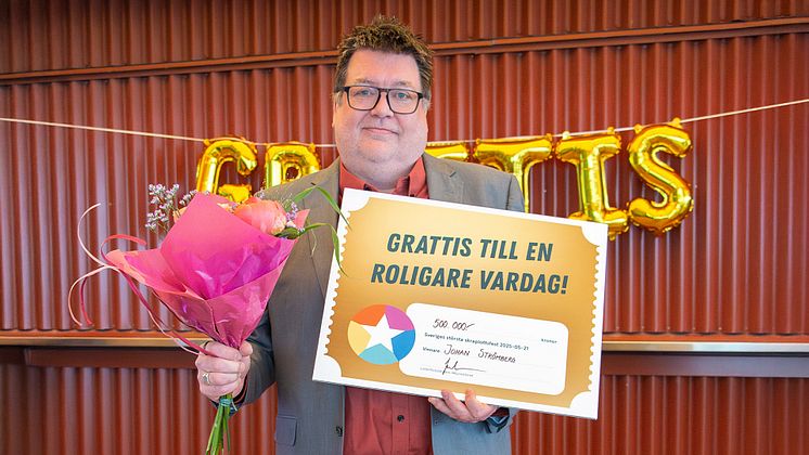 Johan vann 500 000 kronor