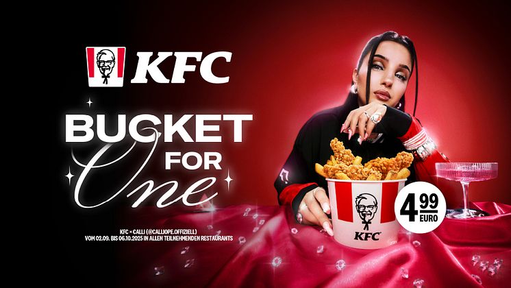 KFC erweitert sein Bucket-Portfolio um den „Bucket for One“ mit Rapperin Calli als Kampagnen-Gesicht