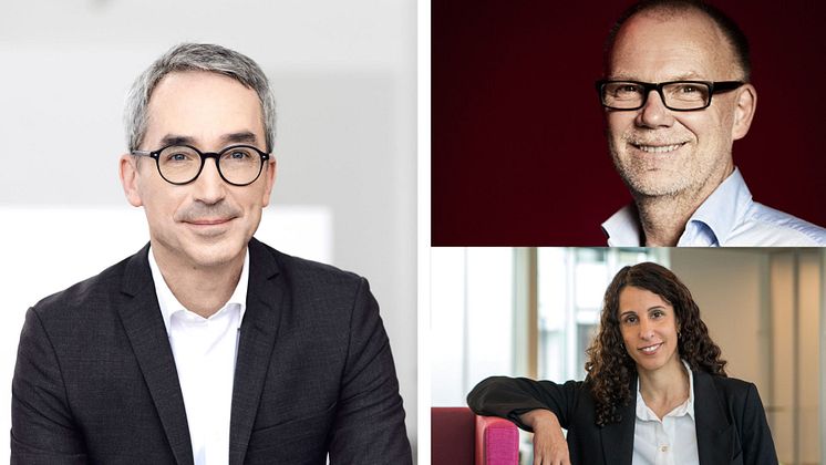 Stéphane Létourneau, VP Executive Vice-President, Mila (© Bénédicte Brocard), Anders Ynnerman, programdirektör WASP och Amy Loutfi, WASP:s direktör för rekrytering.