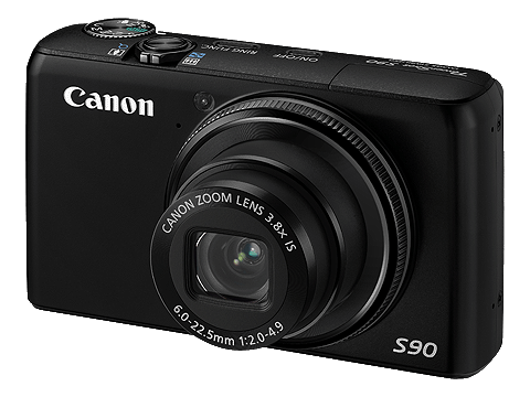 Canon PowerShot S90 från sidan
