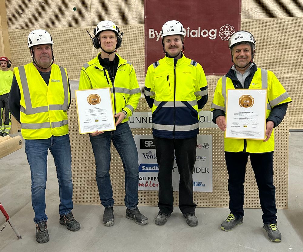 Byggprojektledare Ingemar Olsson, Stadsfastighetsförvaltningen, Anton Lööf produktionschef, ByggDialog, Robin Gellin projektchef, ByggDialog och Mohammed Hama Raza, projektledare på Stadsfastighetsförvaltningen.