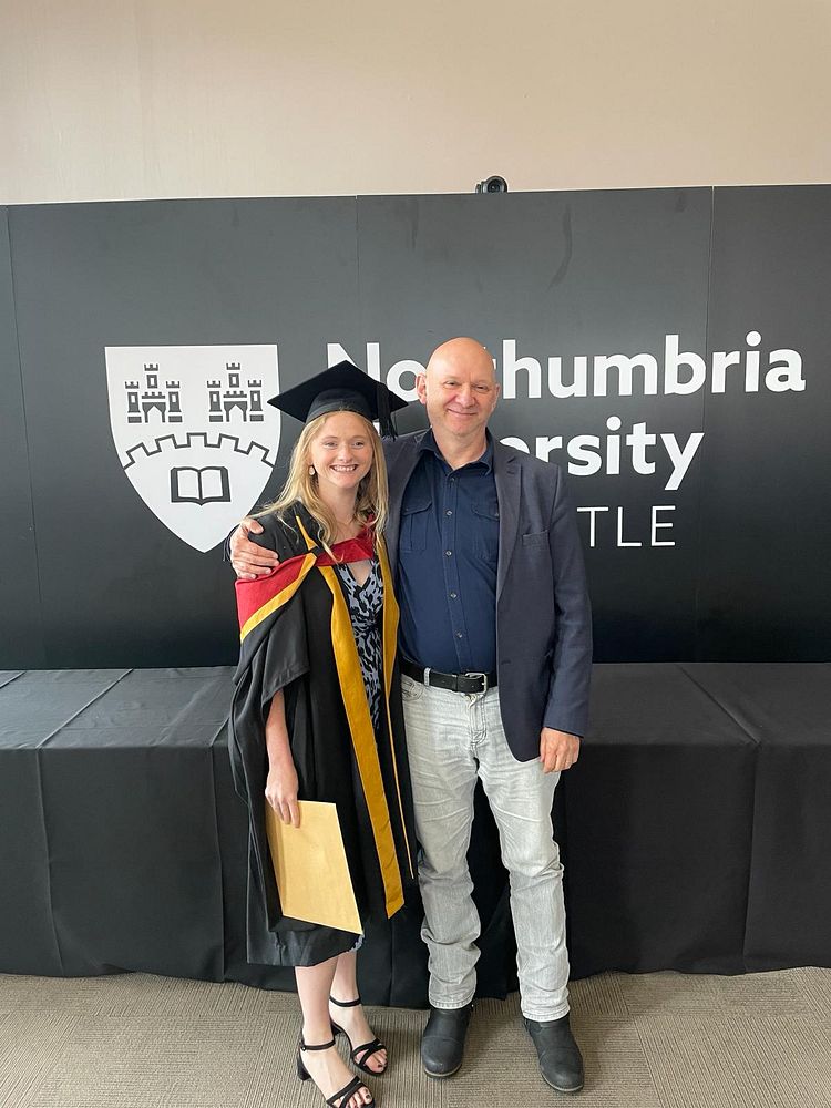 Sara Hurley, Architecture Degree Apprenticeship student and Peter Holgate, Associate Professor in Architecture and Built Environment at Northumbria University
