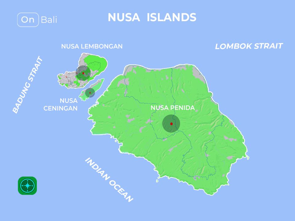 Nusa Islands map