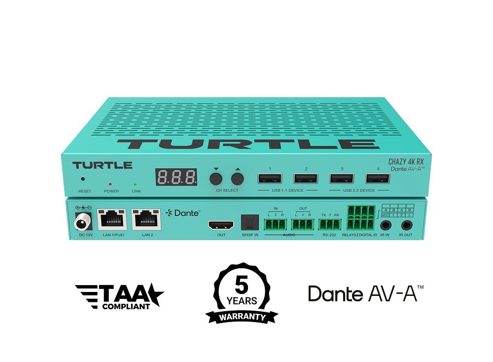 Chazy 4K AV over IP family with Dante AV-A.