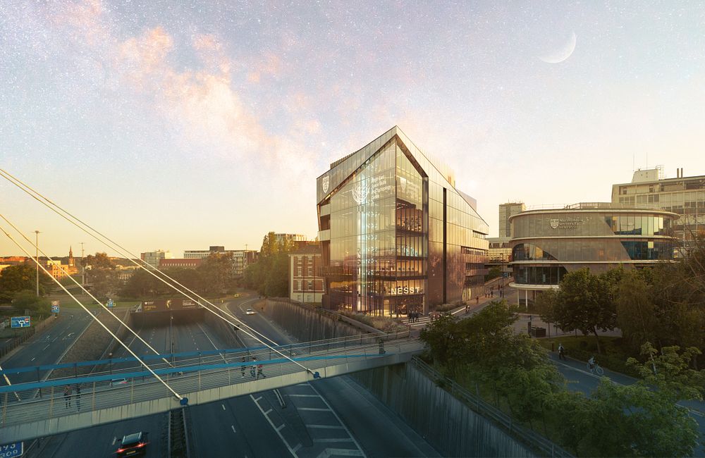 Artist's impression of the NESST building currently under construction at Northumbria's city campus in Newcastle