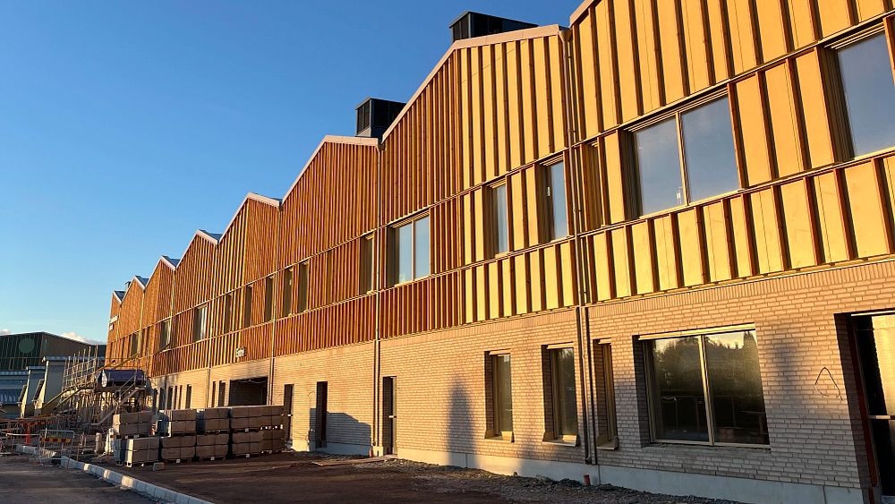 Sanduddens skola under byggnation