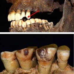 Archaeological samples of teeth showing evidence of staining and notches from pipe smoking