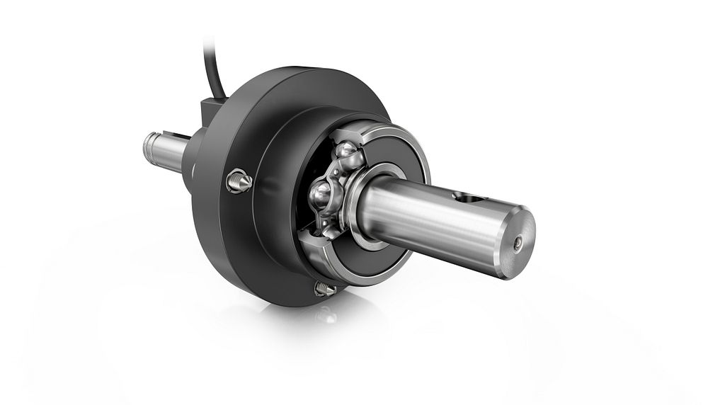 The TorqueSense torque sensor enables precise measurement of torques in industrial drive trains.