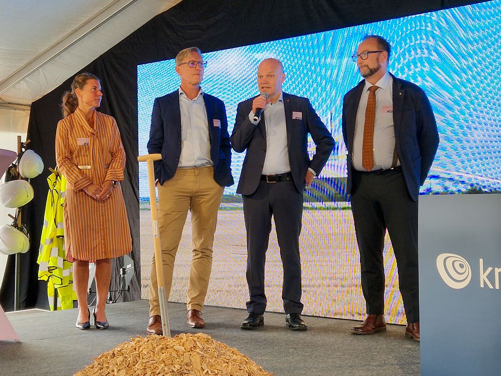 Anna Jähnke, ordförande i Skånes effektkommission, Robert Wenglén, Anders Almgren och Johan Andersson, kommunstyrelseordförandena i Lomma, Lund och Eslöv.