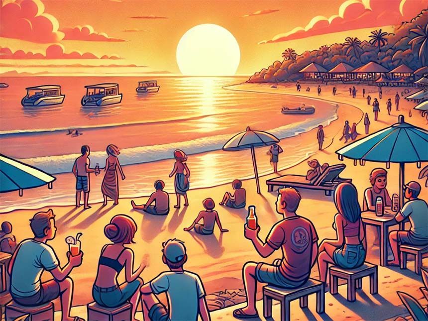 Sunset on Kuta beach