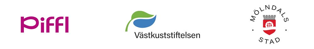 Piffl, Västkuststiftelsen och Mölndals Stad loggor