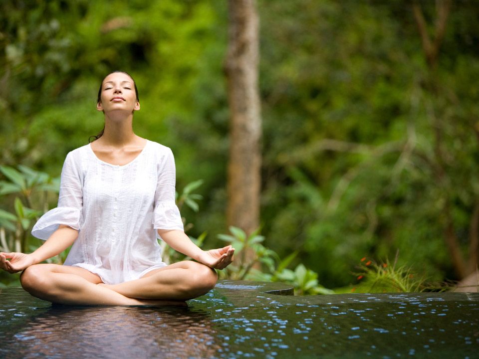 Yoga practicing in Bali