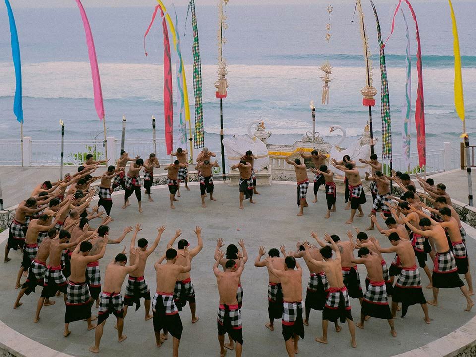 Traditional Kecak Dance on the Balinese beach