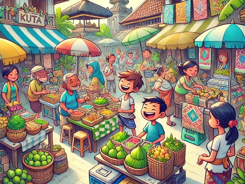 Street market in Kuta