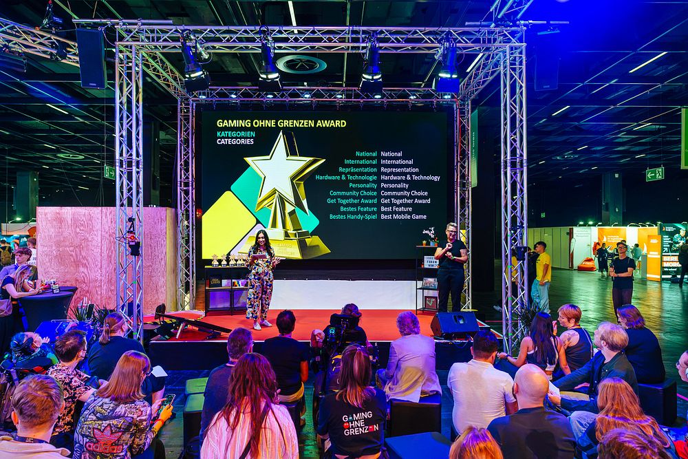 Neue Kategorien: Erstmals wurden in diesem Jahr Awards für inklusive Projekte in den Bereichen „Bestes Handyspiel", „Bestes Feature" und „Get Together Award" verliehen. Martin Scherag Fotografie / Copyright: congstar