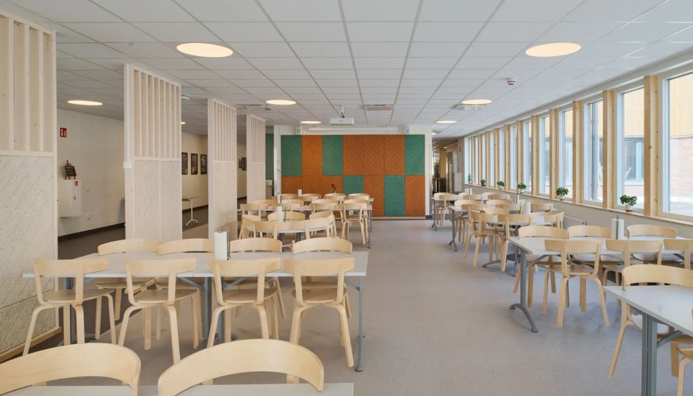 Matsalen i nya Åkraskolan