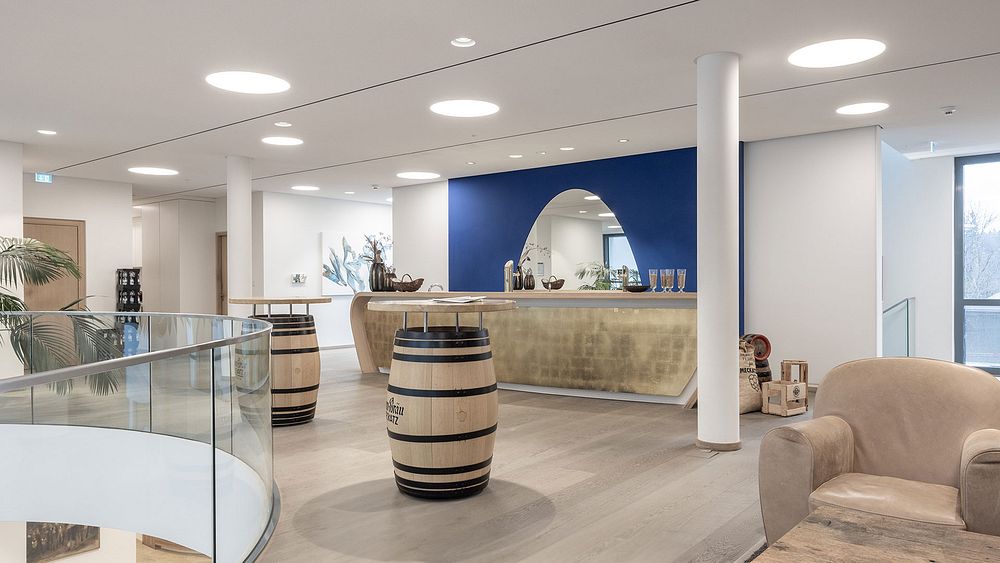 LTS Licht & Leuchten GmbH. Lighting renovation at Meckatzer Löwenbräu, Heimenkirch.